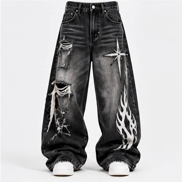 distressed-star-baggy-jeans for men