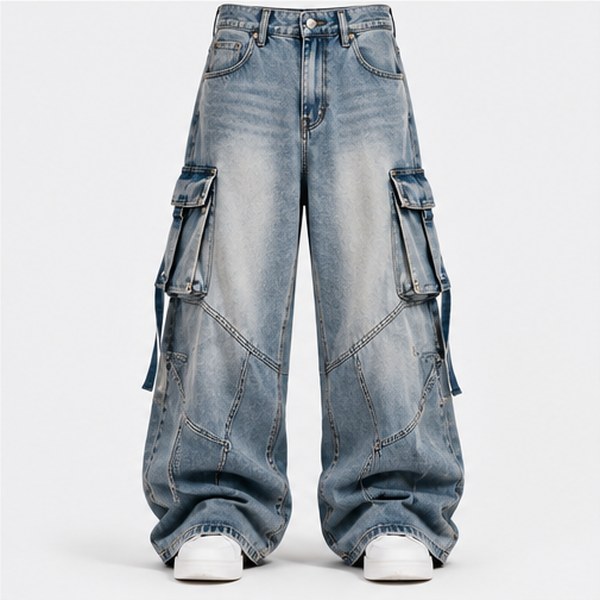 blue-cargo-baggy-jeans for men