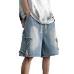 denim baggy jorts for men